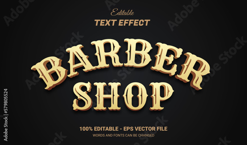 Print op canvas Vintage Barber Shop Editable Text Effect Template
