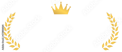 金色の王冠と月桂樹のフレーム