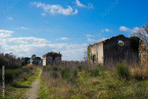 Abandoned station and church in Blera, Viterbo, Lazio, italy photo