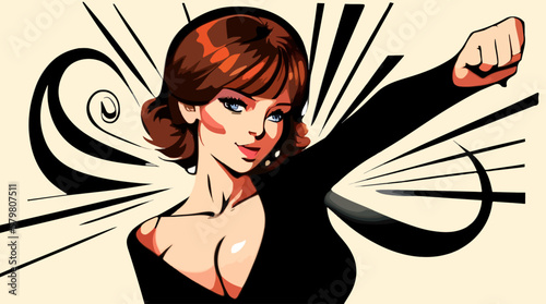 Fille héro vectoriel