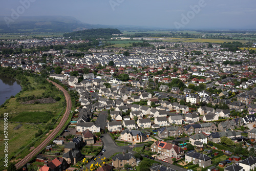Valokuvatapetti View of city of Stirling from Abbey Craig hilltop - Stirlingshire - Scotland - U