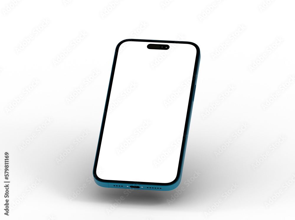 3d render illustration hand holding the white smartphone