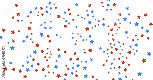 Stars - Red white blue shiny confetti stars on white background  isolate  tricolor concept 