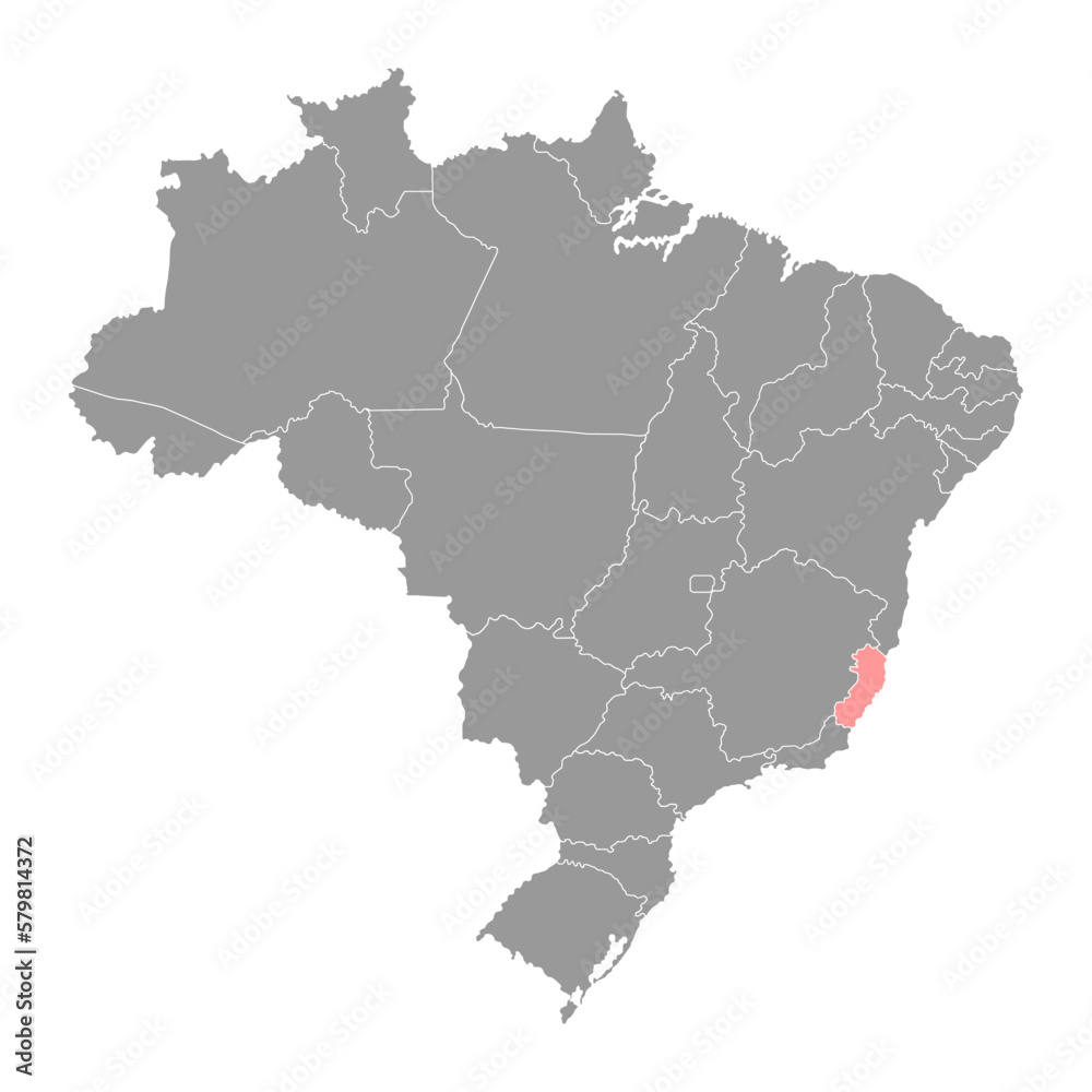 Espirito Santo Map, state of Brazil. Vector Illustration.