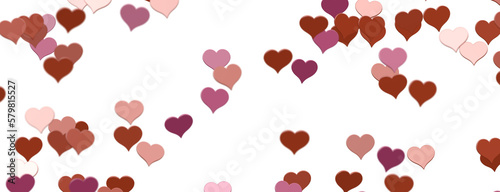 Falling love heart confetti...