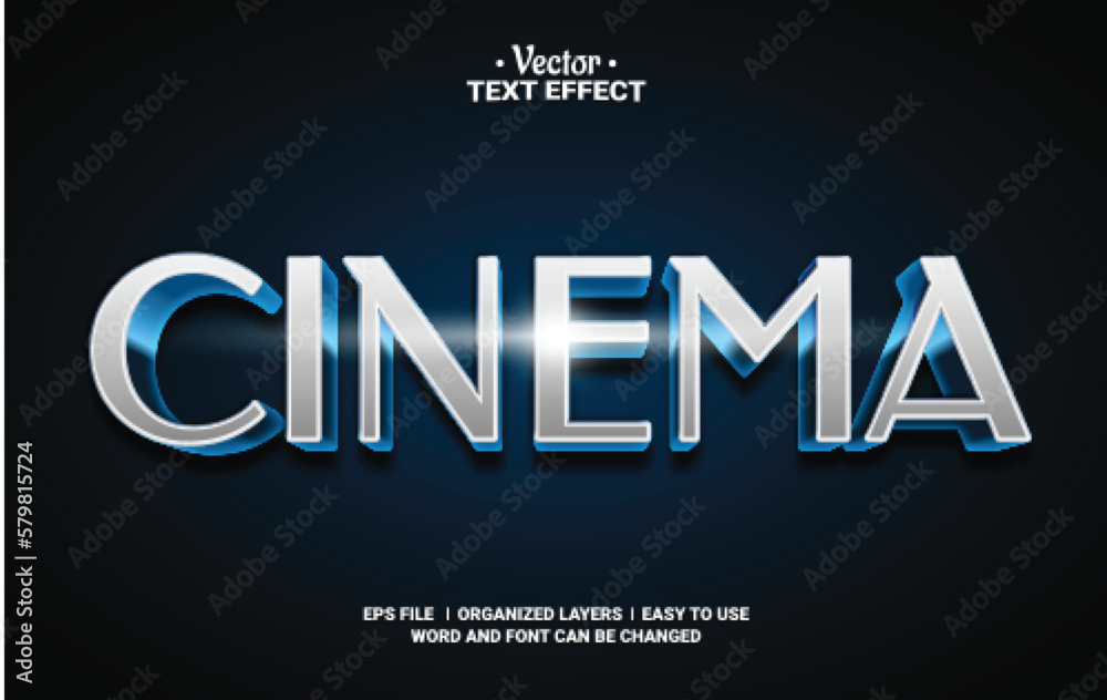 Cinema Editable Vector Text Effect.