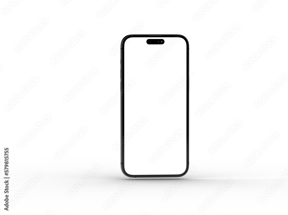 All-screen smartphone mockup isolated 3d All-screen smartphone mockup isolated 3d