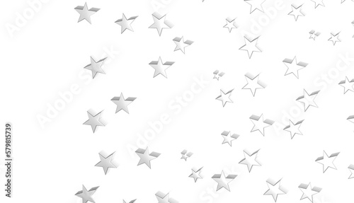 XMAS Stars - Holiday silver decoration  glitter frame isolated -