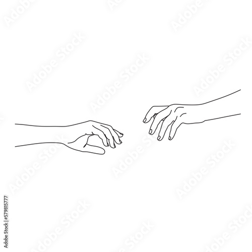 Wallpaper Mural Abstract man and woman touch by one line vector drawing. Portrait minimalistic style. Modern continuous line art. Fashion print. Torontodigital.ca