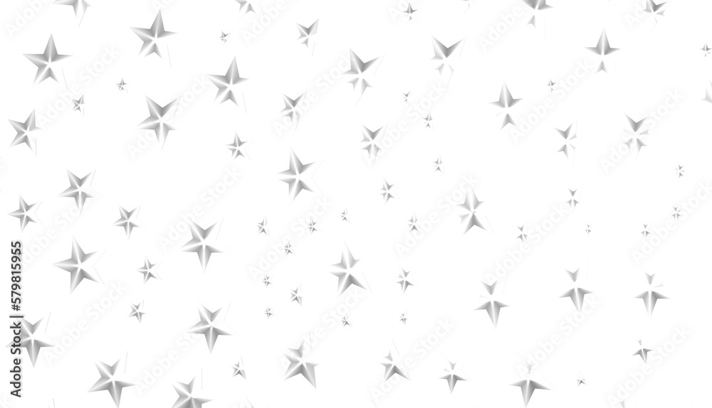 XMAS Stars - Holiday silver decoration, glitter frame isolated -