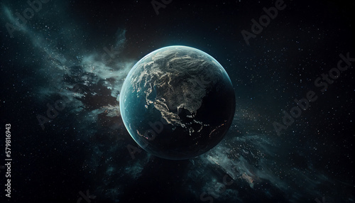 Imagery of imaginary planets for your cosmic image. Ai generated. © wasan