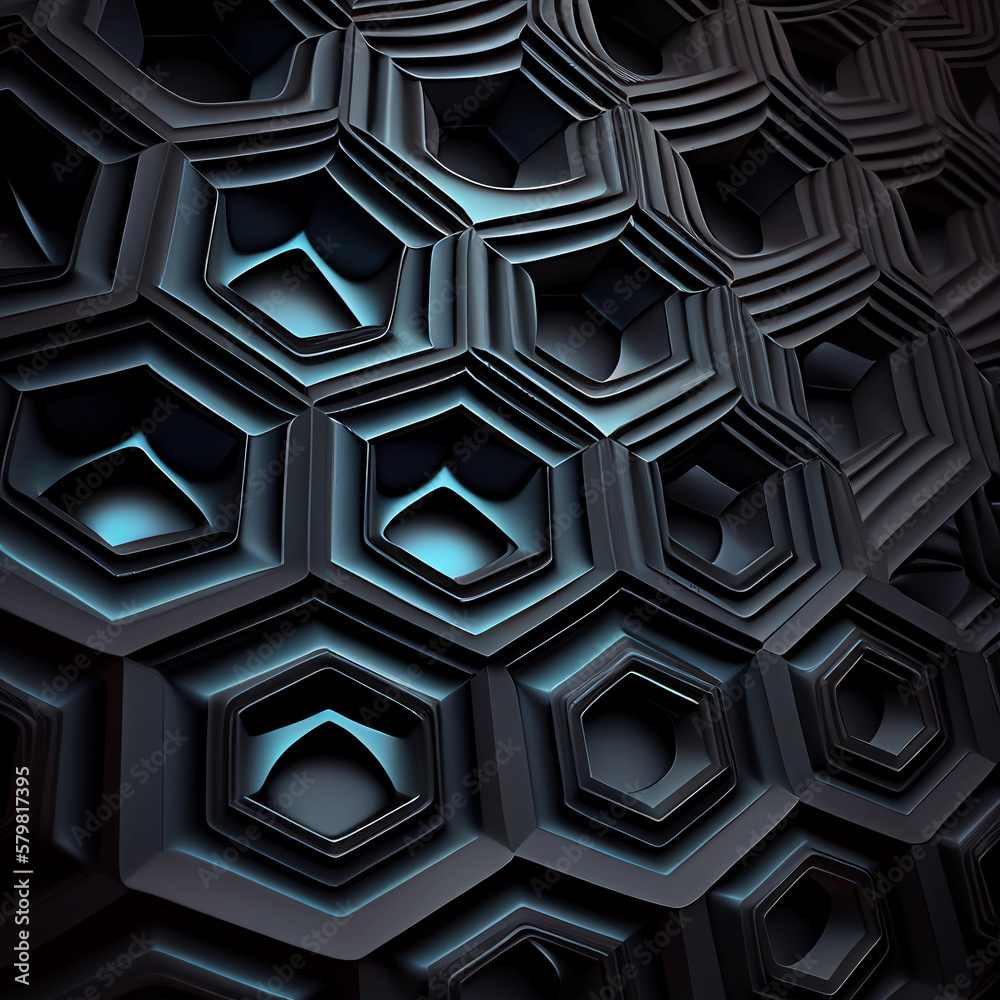 Grey blue wall of 3d cellular texture Grey blue wall of 3d cellular texture