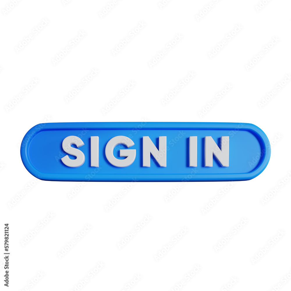 3d ilustrasi login interface blue sign in 3d ilustrasi login interface blue sign in