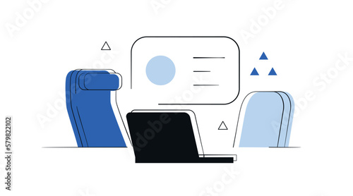 Work place flat illustration