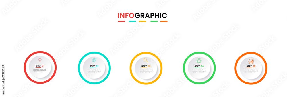 5 steps infographic vector design with icons or 5 options. Infographics ...