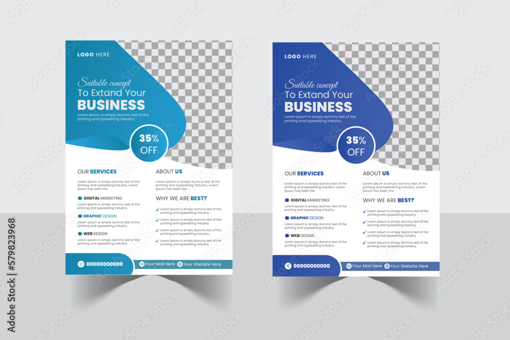 Templates of a4 flyer template, modern template,  and modern design, perfect for creative professional business. Corporate business flyer template design set