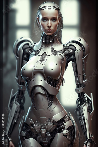bela android robô feminina 