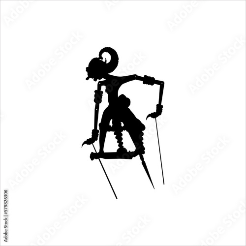 Indonesian traditional shadow puppet silhouette