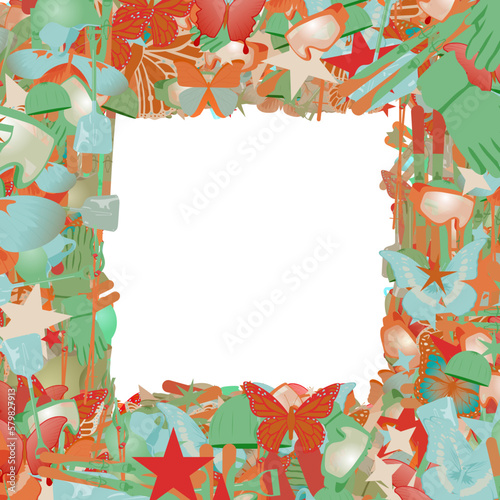 Background pattern abstract design texture. Border frame, transparent background. Theme is about extreme, Red Admiral, colorful, Butterfly, drawing, summer, wildlife, nobody, hike, helm