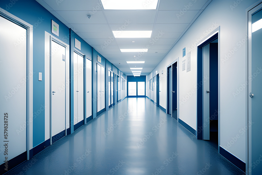 blur image background of corridor in hospital or clinic image