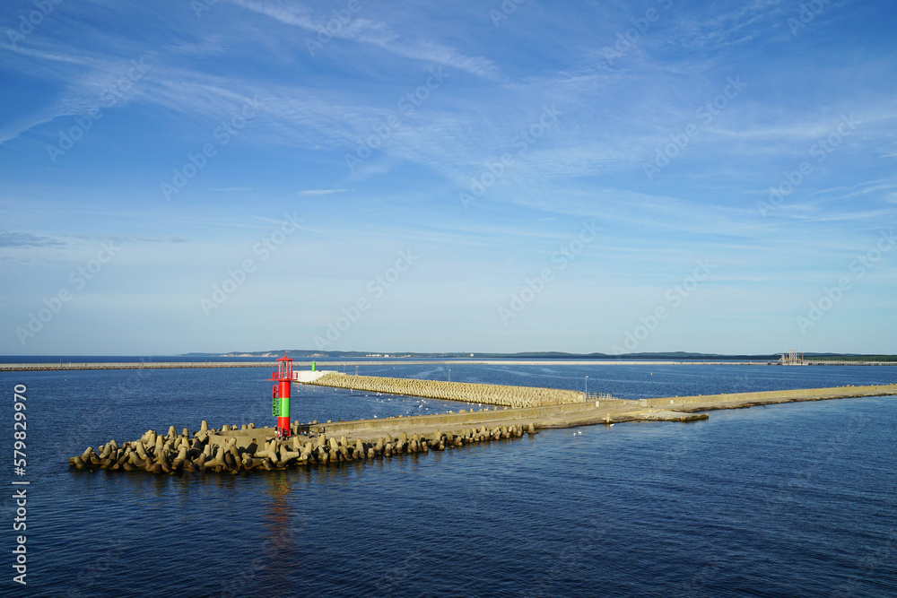 Poland, Swinoujscie, entrance to the port.