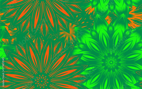 Flowers. Seamless floral background. Tracery handmade nature ethnic fabric backdrop pattern. Textile design texture. Decorative color art. Vector