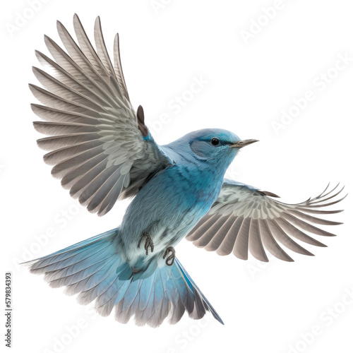isolated northern blue bird in flight illustration, spring illustration, PNG, Transparent Background, vertical, horizontal, Sialia sialis, generative ai