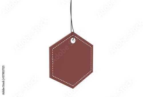 Realistic discount tag or blank paper label for sale promotion on transparent background