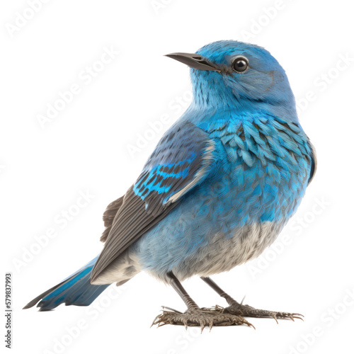 isolated northern blue bird on a perch illustration, spring illustration, PNG, Transparent Background, vertical, horizontal, Sialia sialis, generative ai © Purple Penguin GFX