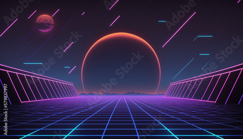  abstract 1980s retrowave cyberpunk background