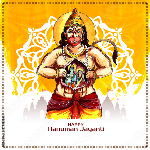 Happy Hanuman Jayanti Indian religious festival background