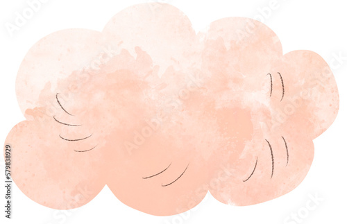 Cute pink cloud, transparent PNG