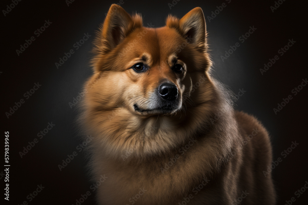 Stunning Studio Photoshoot of a Finnish Spitz Dog Stunning Studio Photoshoot of a Finnish Spitz Dog