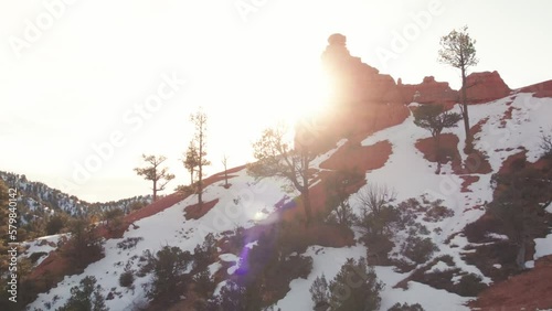 sunset in the red rock mountains