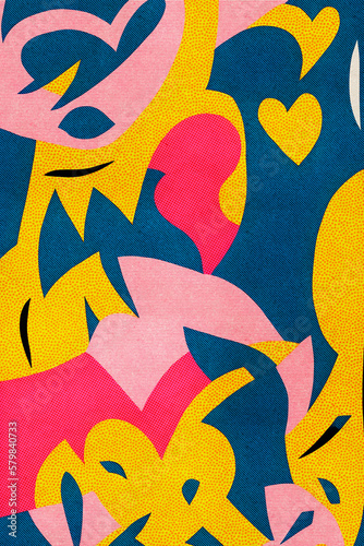 The Dance of Love's Passion - "Dive into a colorful world with this illustration collection inspired by iconic paper-cutting art, challenging the creative possibilities of paper and scissors.