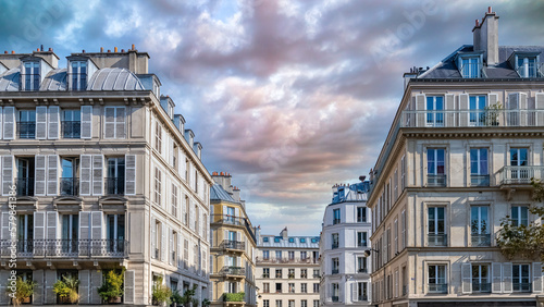 Fotografia Paris, beautiful buildings, boulevard Beaumarchais, in the 11e arrondissement