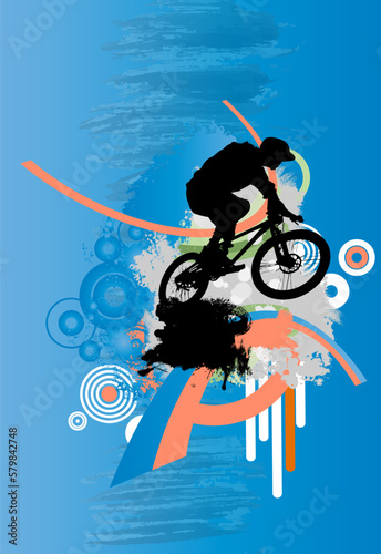 Sport vector illustration of bmx rider