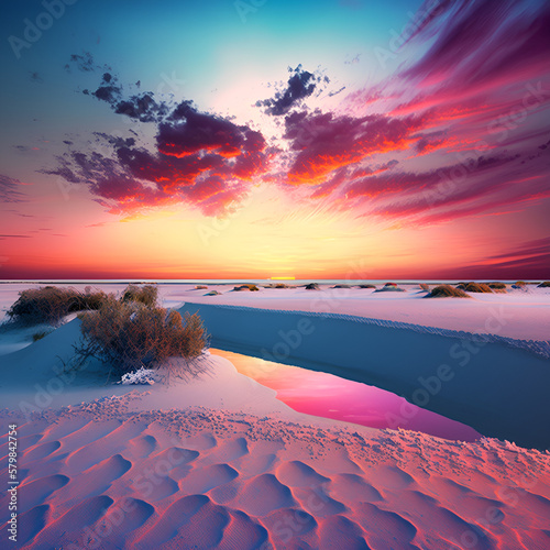 Paisaje Rojo Atardecer