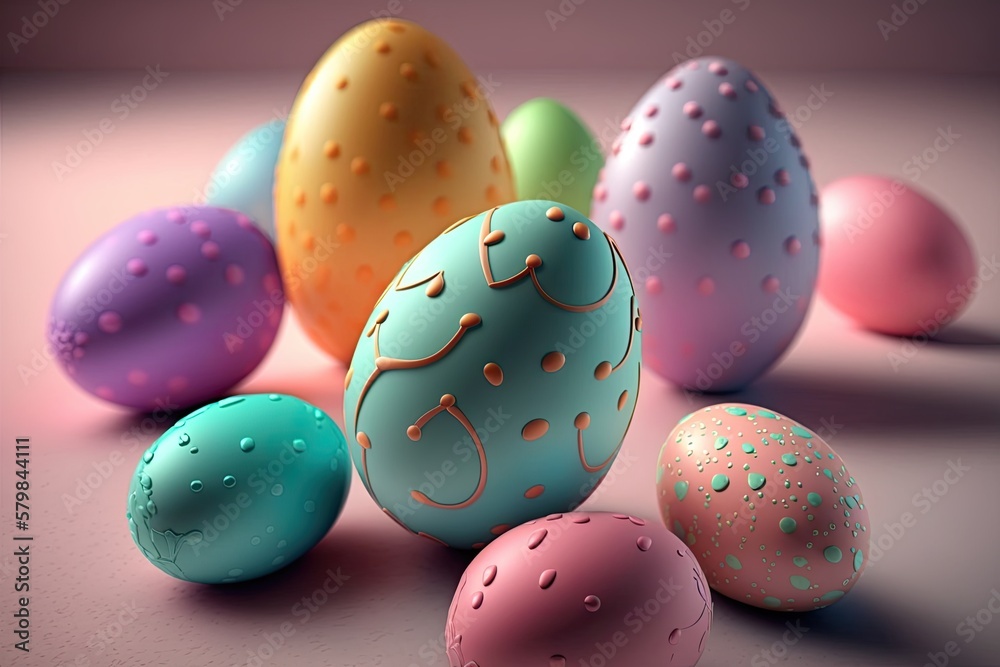 Candy Colors Easter Eggs - Generative AI Candy Colors Easter Eggs - Generative AI