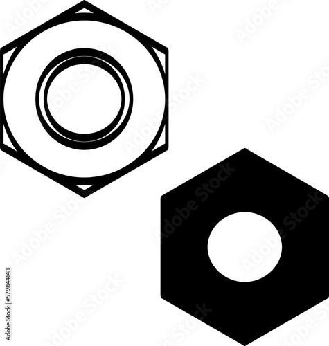 nut with domed cup silhouette on the white background