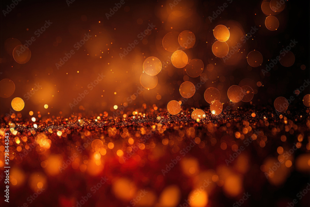 abstract red and orange glitter background with bokeh effect ...