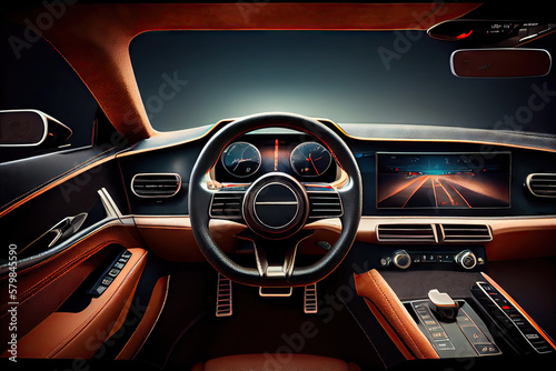 Interior of a car created with AI © thejokercze
