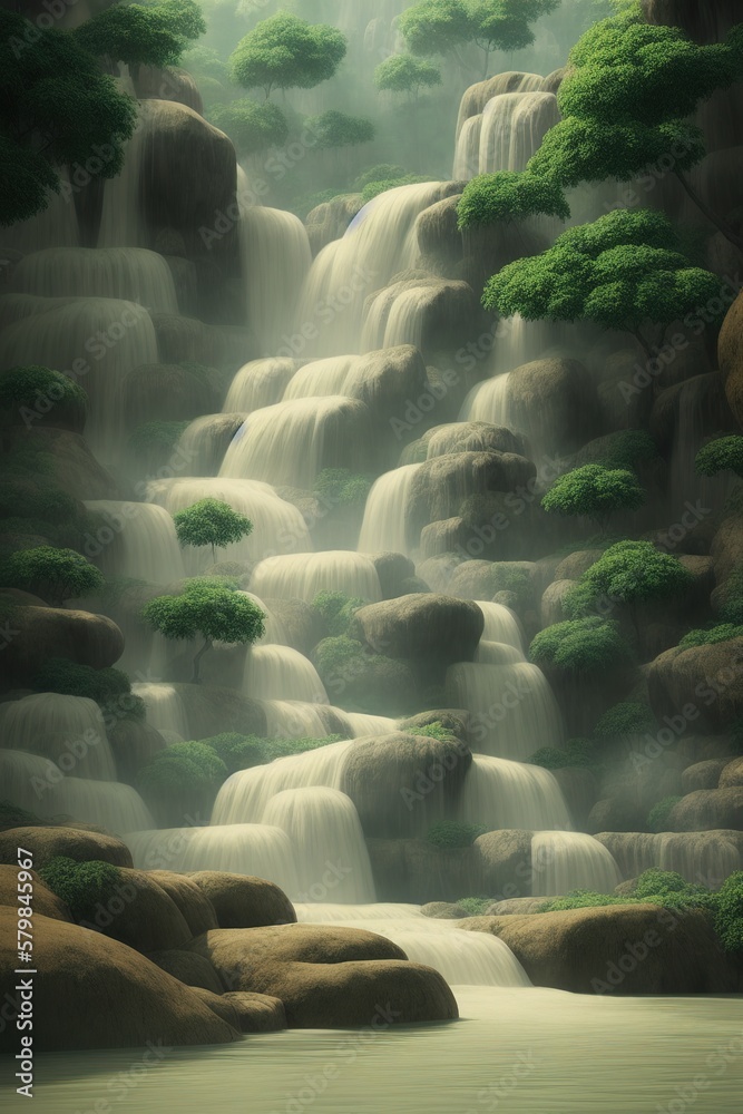 Obraz premium Tropical waterfall landscape
