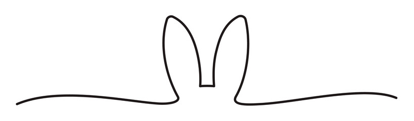 Fototapete Eine Linie Osterhasenohren Linienkunst Scribble Stil  © str33tcat