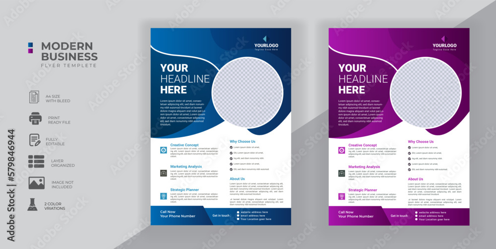 Corporate Business flyer template vector design, Flyer Template Geometric shape used for business poster layout, IT Company flyer, corporate banners, and leaflets.