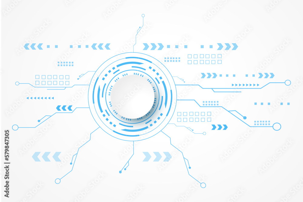 Abstract circular technology concept. High tech communication. Futuristic style radial elements. Vector illustration eps 10