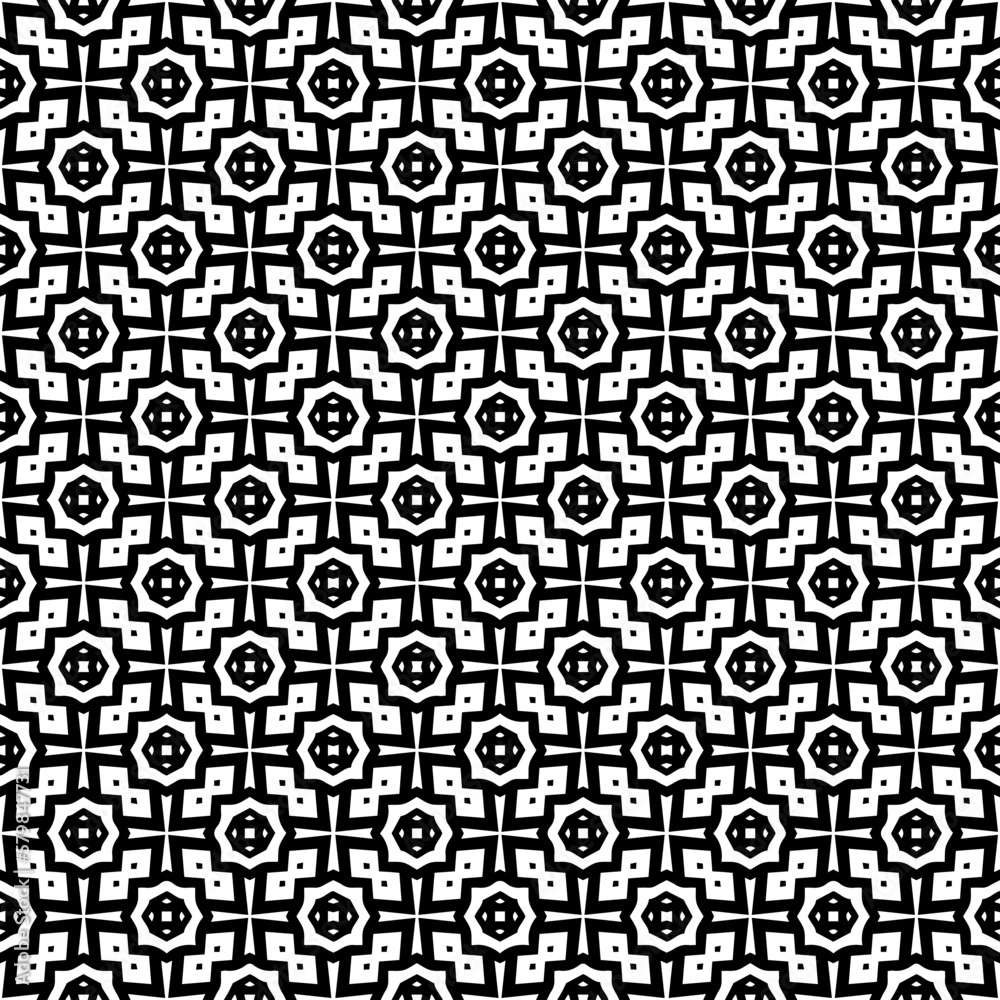 Black and white seamless pattern texture. Greyscale ornamental graphic design. Mosaic ornaments. Pattern template. Vector illustration. EPS10. Black and white seamless pattern texture. Greyscale ornamental graphic design. Mosaic ornaments. Pattern template. Vector illustration. EPS10.