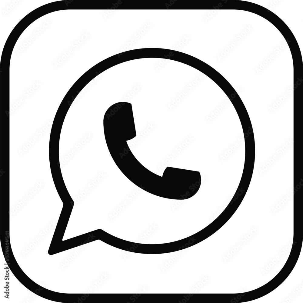 WhatsApp logo messenger icon. Realistic social media logotype. what's ...