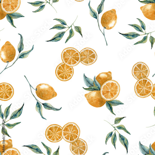 Padrão de estampa sem emenda de limão siciliano