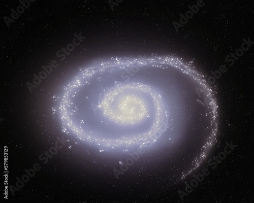 Fototapeta Naklejka Na Ścianę i Meble -  Arms of a spiral galaxy with many stars. Astronomical observation of deep space. Interstellar gas and nebulae. Beauty of the cosmos.